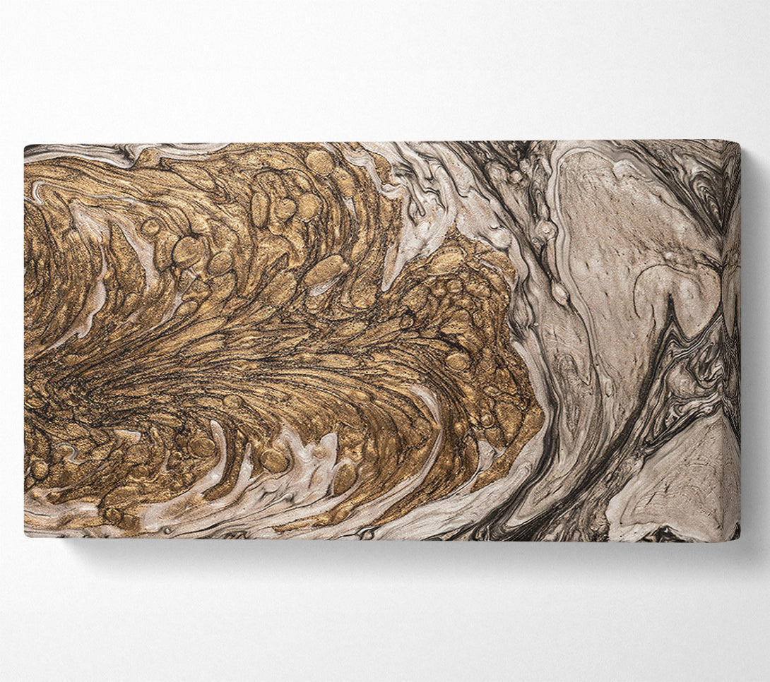  A Canvas Print of Golden Liquid Swirls Canvas Art