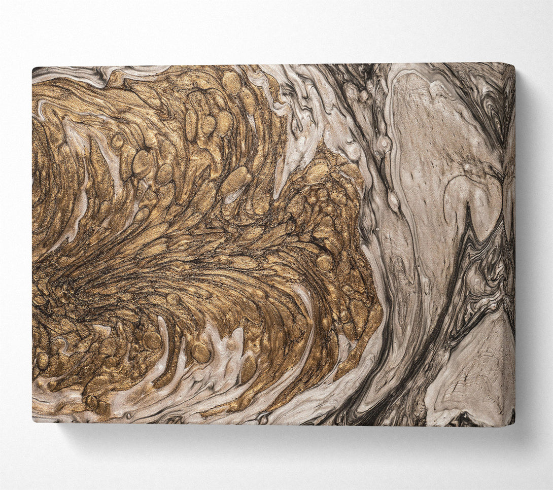  A Canvas Print of Golden Liquid Swirls Canvas Art