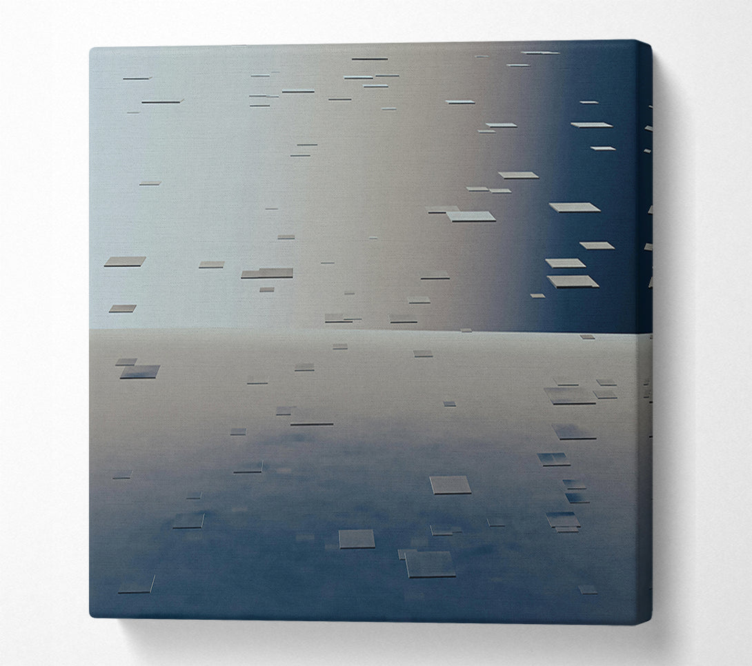  A Canvas Print of Blue Falling Squares Canvas Art