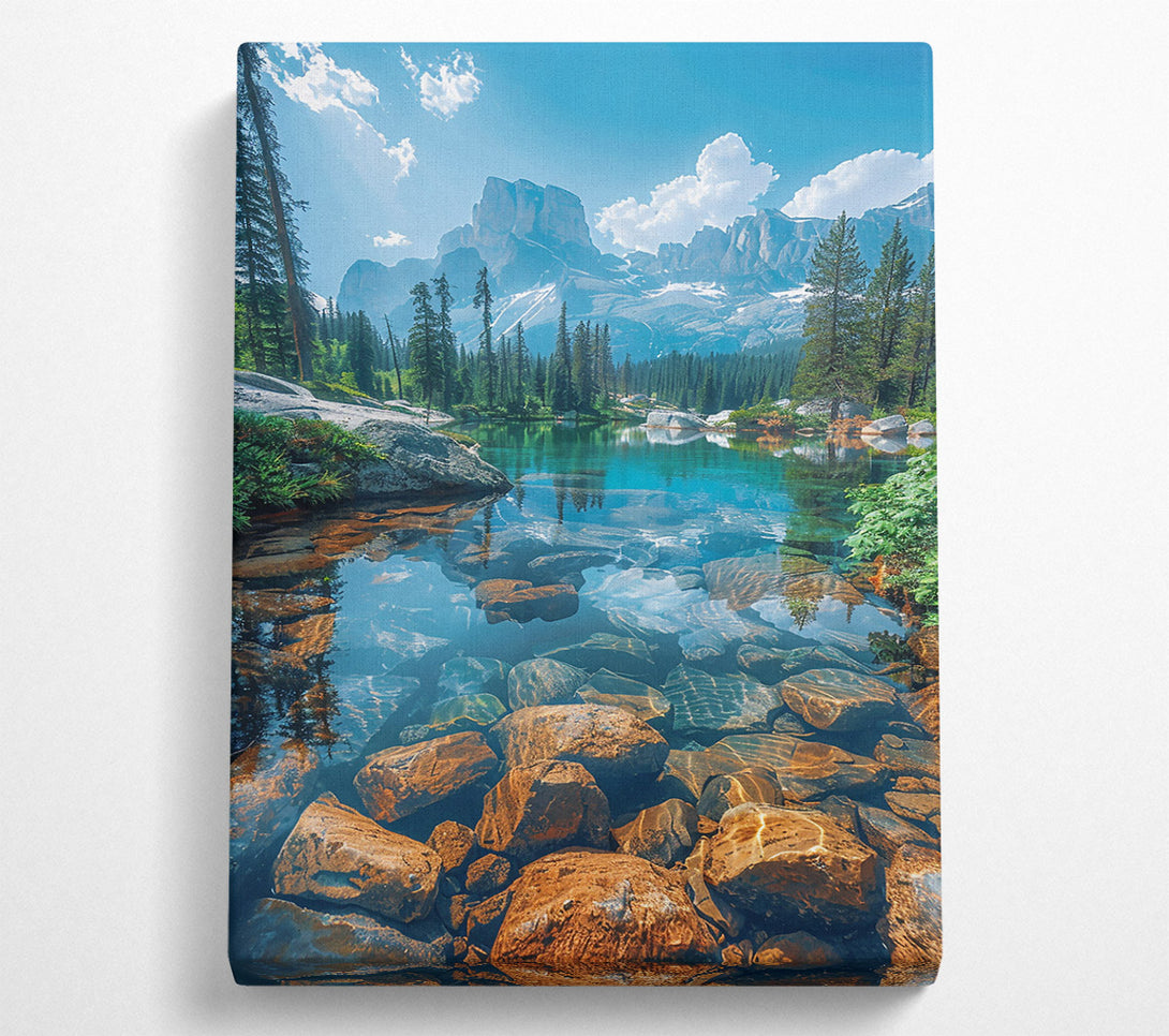  A Canvas Print of Azure Mountain Reflections Canvas Print