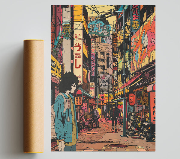 Yellow Neon Alleyway Giclee Print