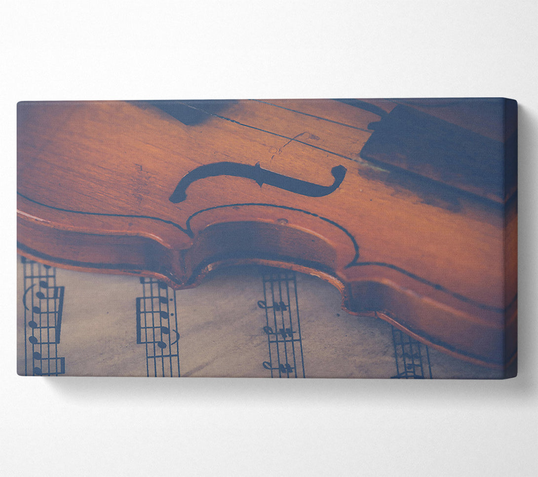  A Canvas Print of Golden Violin Notes Canvas Art