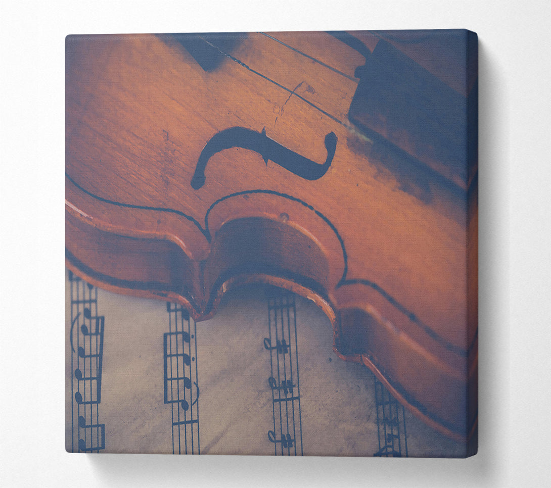  A Canvas Print of Golden Violin Notes Canvas Art