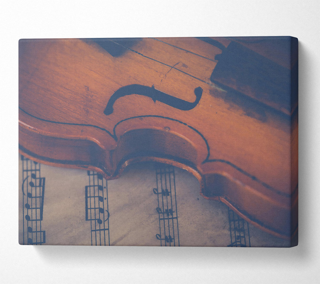 A Canvas Print of Golden Violin Notes Canvas Art