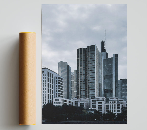 Black Towers Under Sky Giclee Print