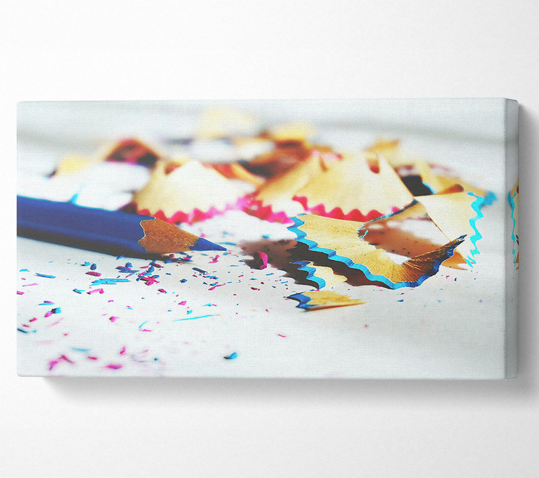  A Canvas Print of Blue Pencil Shavings Canvas Wall Art