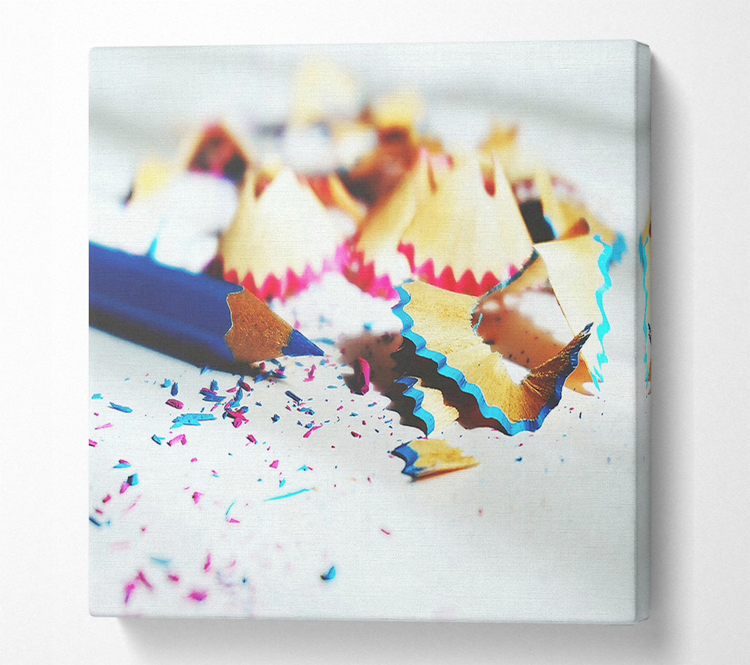  A Canvas Print of Blue Pencil Shavings Canvas Wall Art