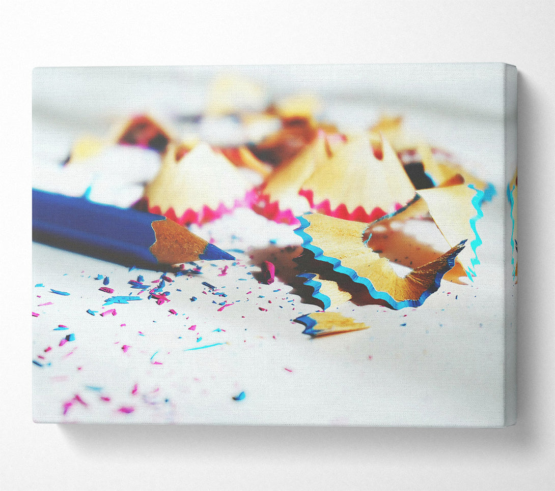  A Canvas Print of Blue Pencil Shavings Canvas Wall Art