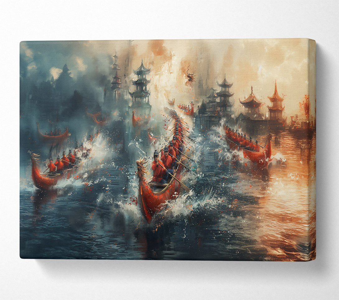  A Canvas Print of Crimson Dragon Boats Canvas Art