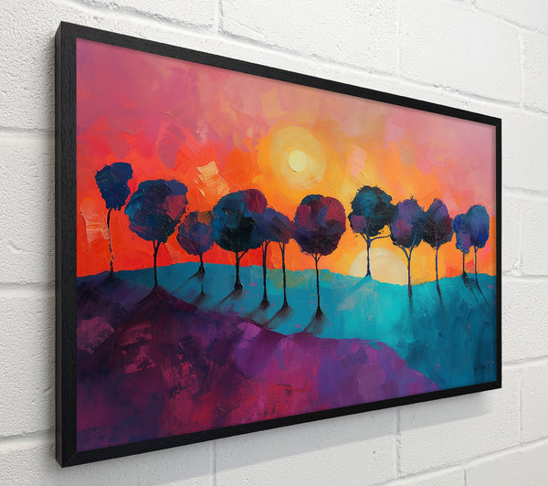 Teal Sunset Landscape