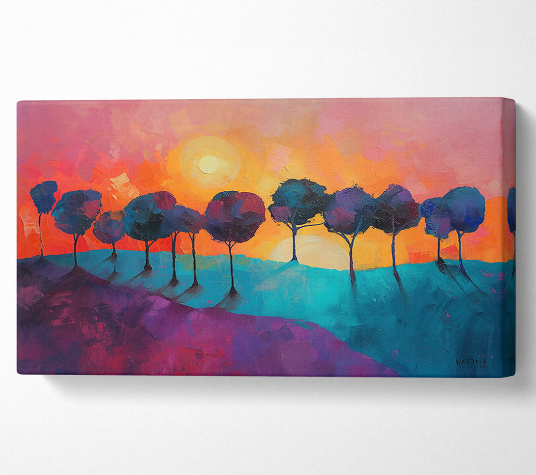 A Canvas Print of Teal Sunset Landscape Canvas Print
