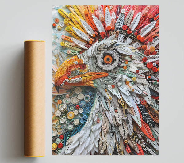 Orange Feathered Majesty Print