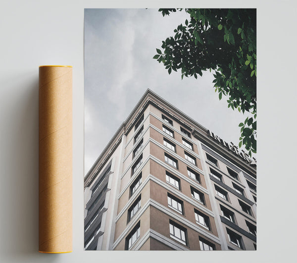 Beige Building Under Sky Giclee Print