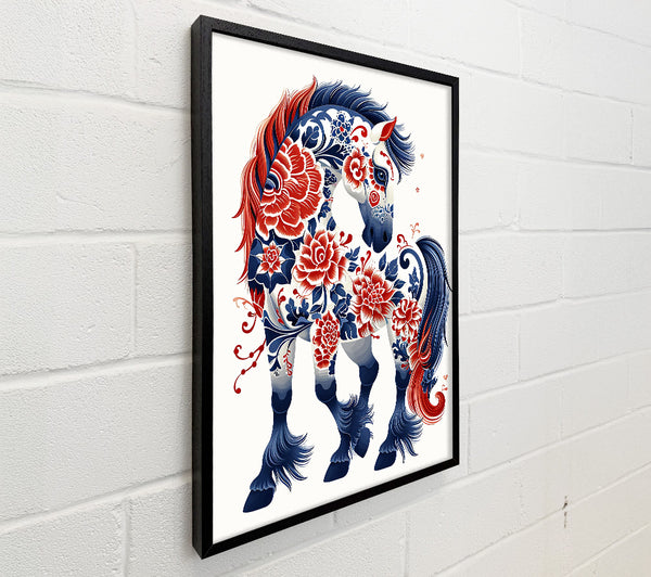 Blue Floral Stallion
