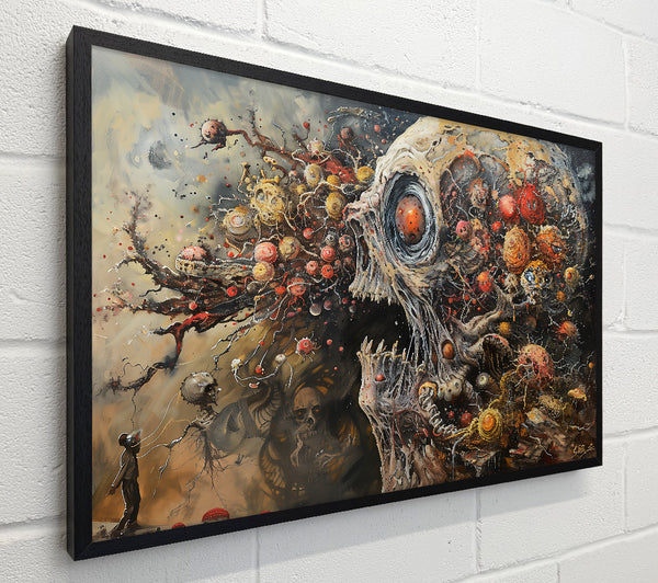 Orange Decaying Skull