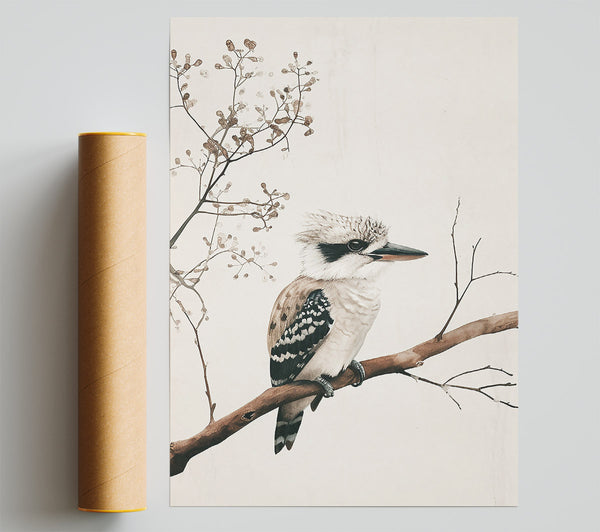 Pale Bird On Branch Poster