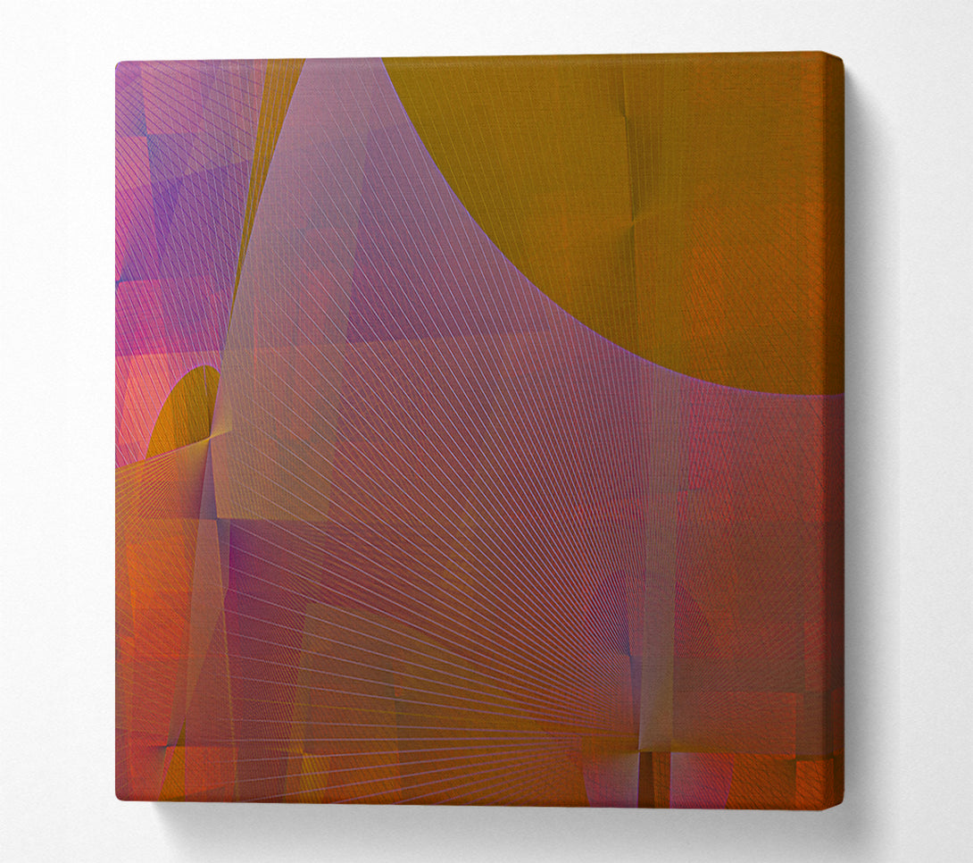  A Canvas Print of Crimson Gridded Layers Canvas Art