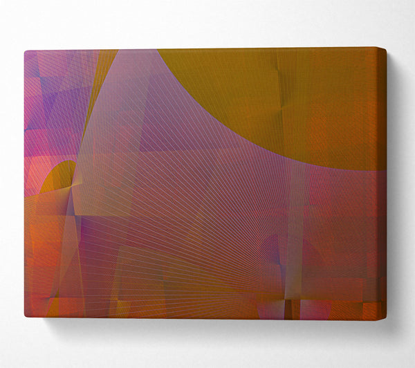  A Canvas Print of Crimson Gridded Layers Canvas Art
