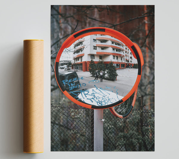 Orange Reflected Cityscape Giclee Print