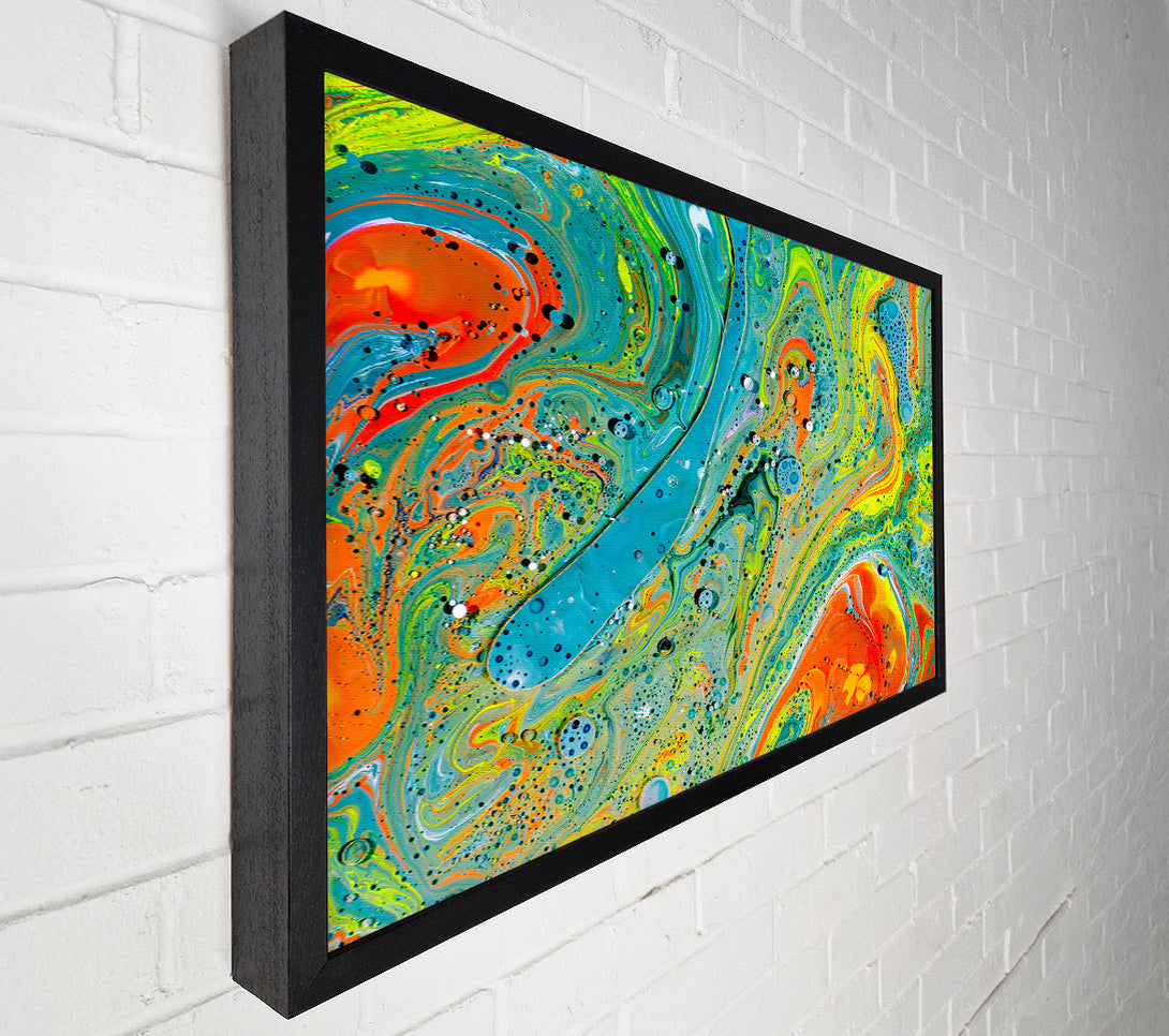  A Canvas Print of Teal Swirls And Bubbles Canvas Art