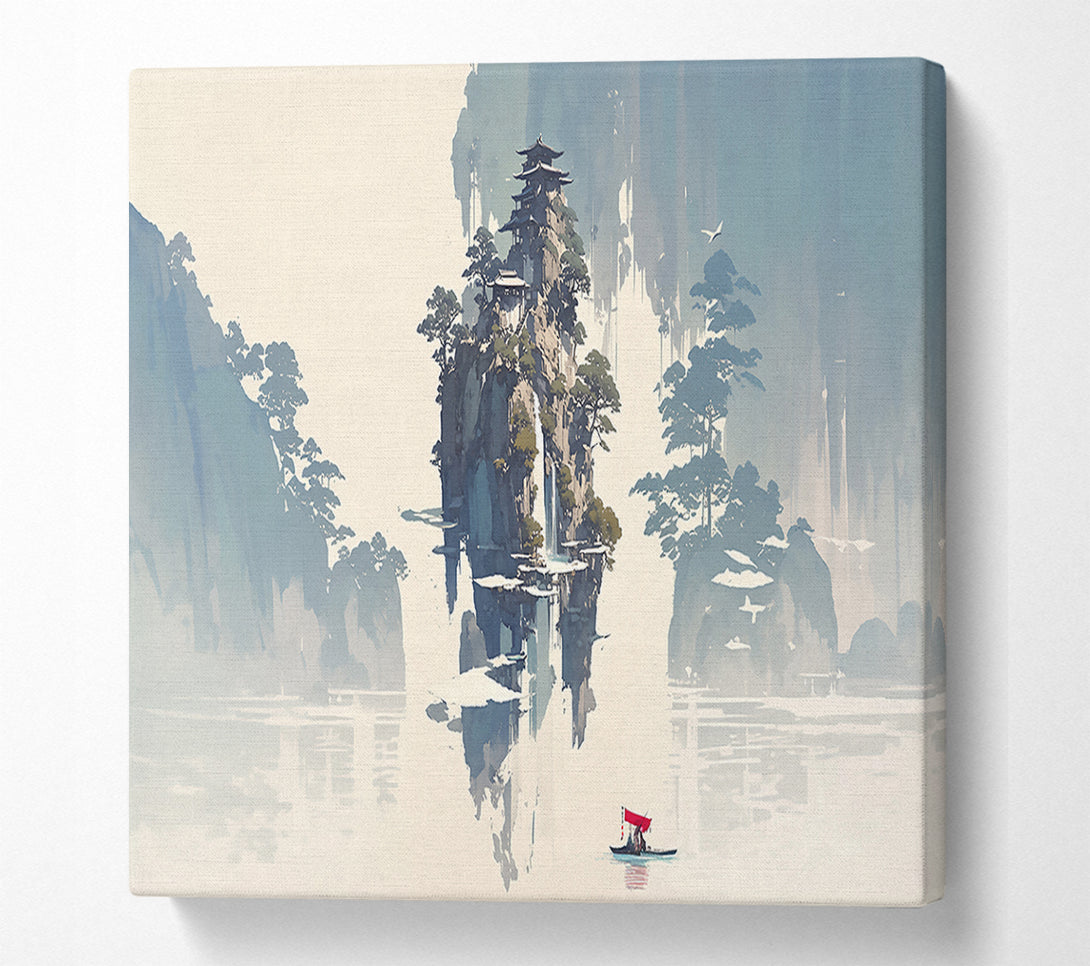  A Canvas Print of Blue Mist Pagoda Canvas Art