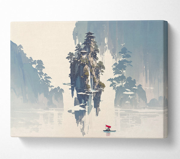  A Canvas Print of Blue Mist Pagoda Canvas Art