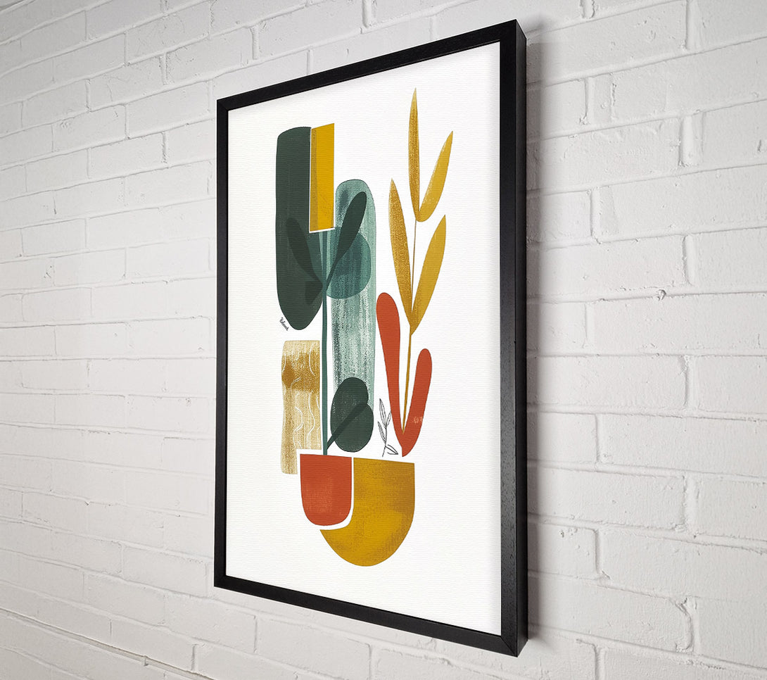  A Canvas Print of Golden Plant Abstraction Canvas Art