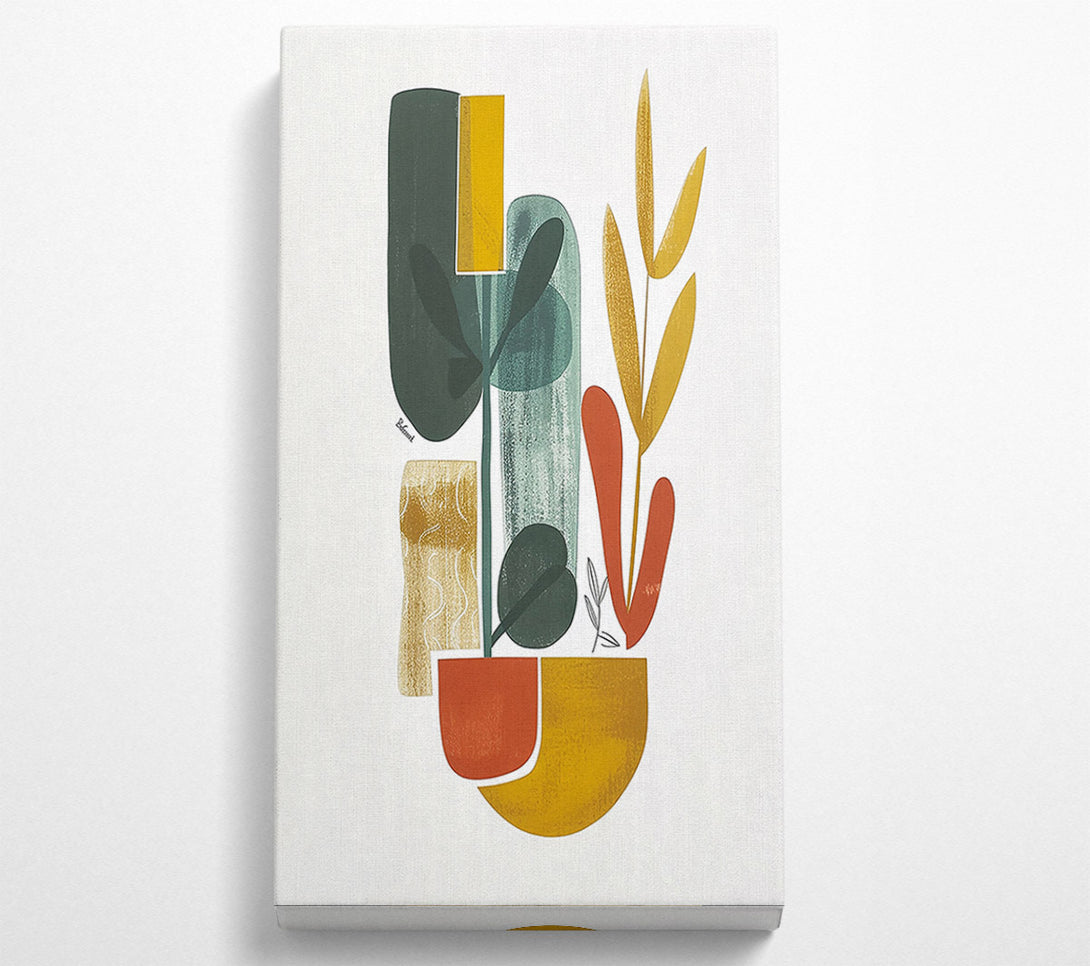  A Canvas Print of Golden Plant Abstraction Canvas Art