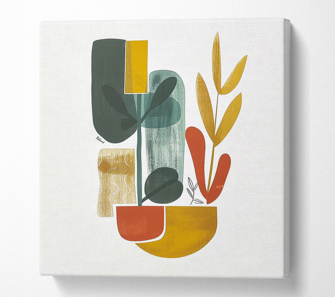  A Canvas Print of Golden Plant Abstraction Canvas Art