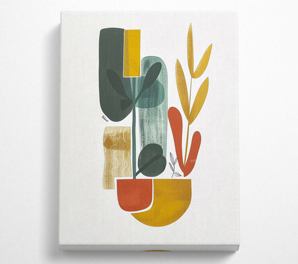  A Canvas Print of Golden Plant Abstraction Canvas Art