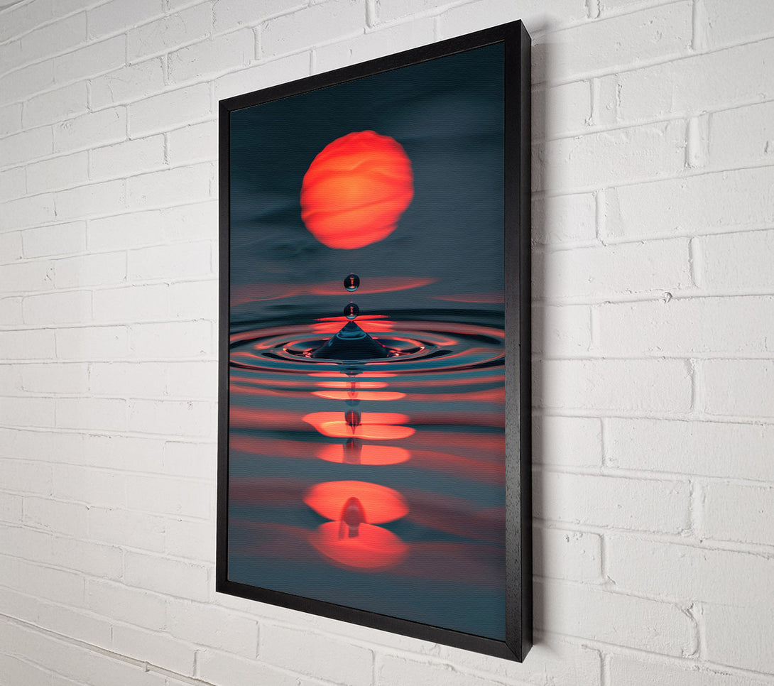  A Canvas Print of Crimson Water Drop Reflection Canvas Print