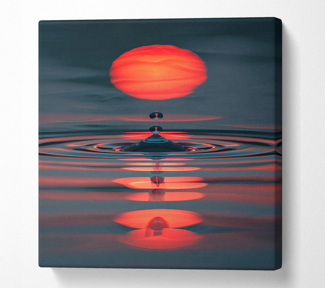  A Canvas Print of Crimson Water Drop Reflection Canvas Print
