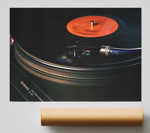 Orange Vinyl Spin Print