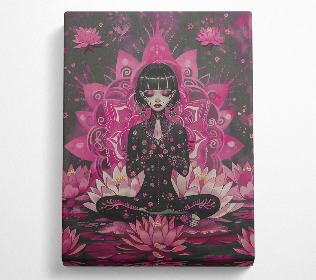  A Canvas Print of Pink Lotus Meditation Canvas Art