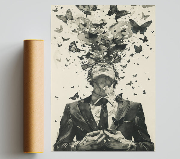 Black Butterflies Escape Print