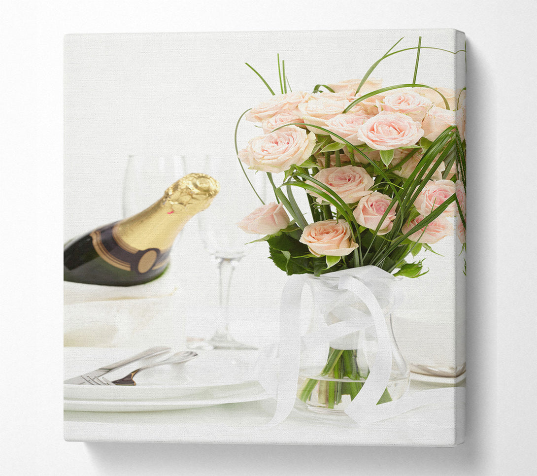  A Canvas Print of Champagne Rose Canvas Print