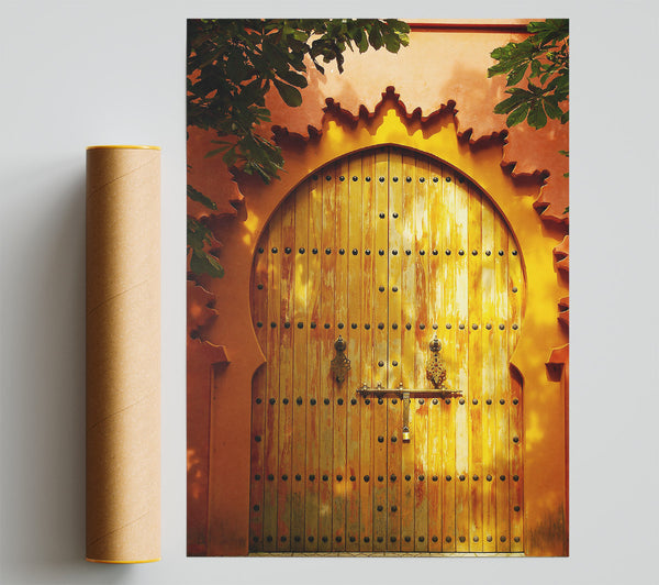 Golden Moroccan Doorway Giclee Print