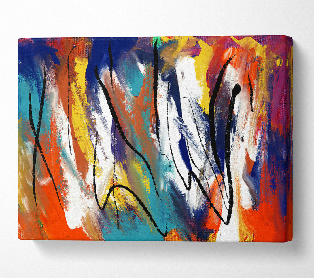  A Canvas Print of Orange Abstract Lines Canvas Print