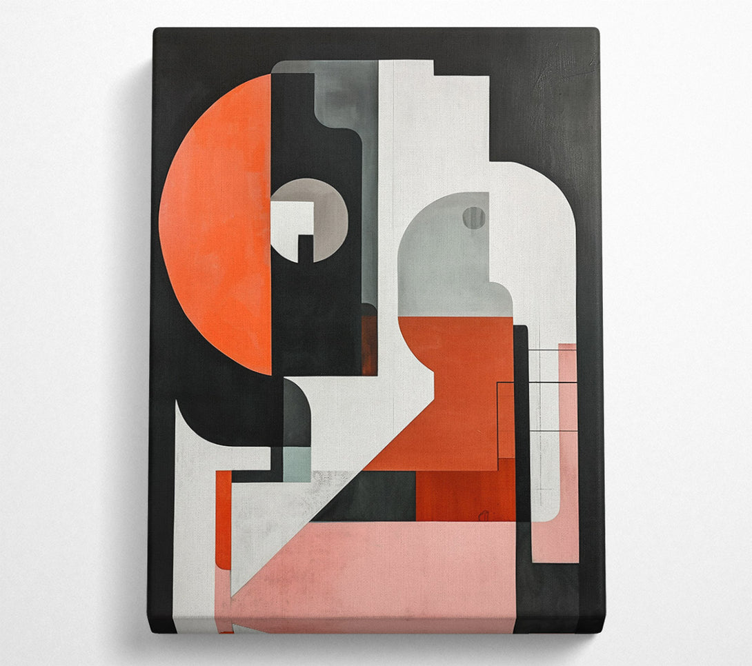  A Canvas Print of Orange Abstract Composition Canvas Wall Art