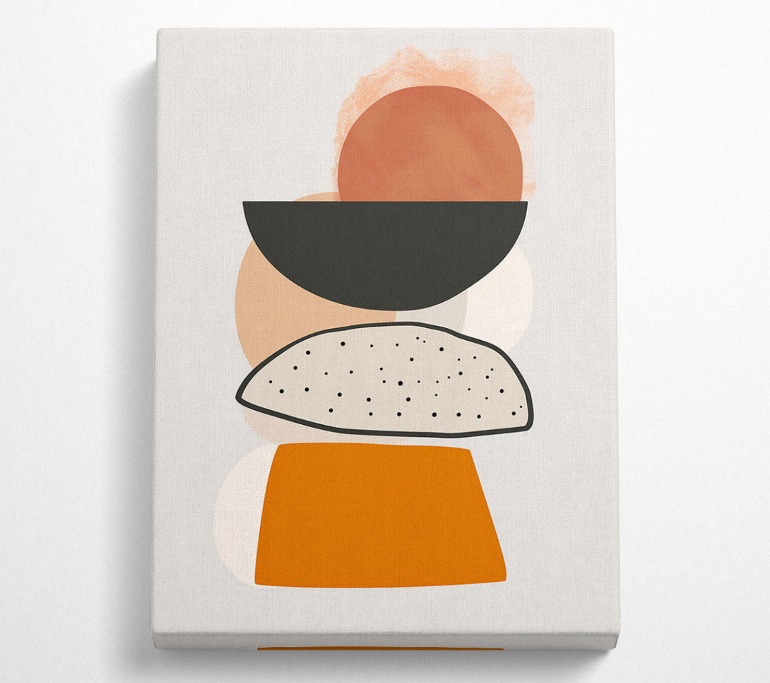  A Canvas Print of Orange Abstract Shapes Canvas Wall Art