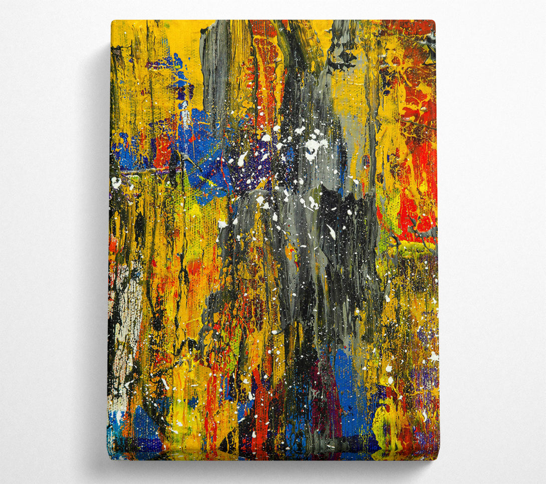  A Canvas Print of Golden Abstract Drips Canvas Wall Art