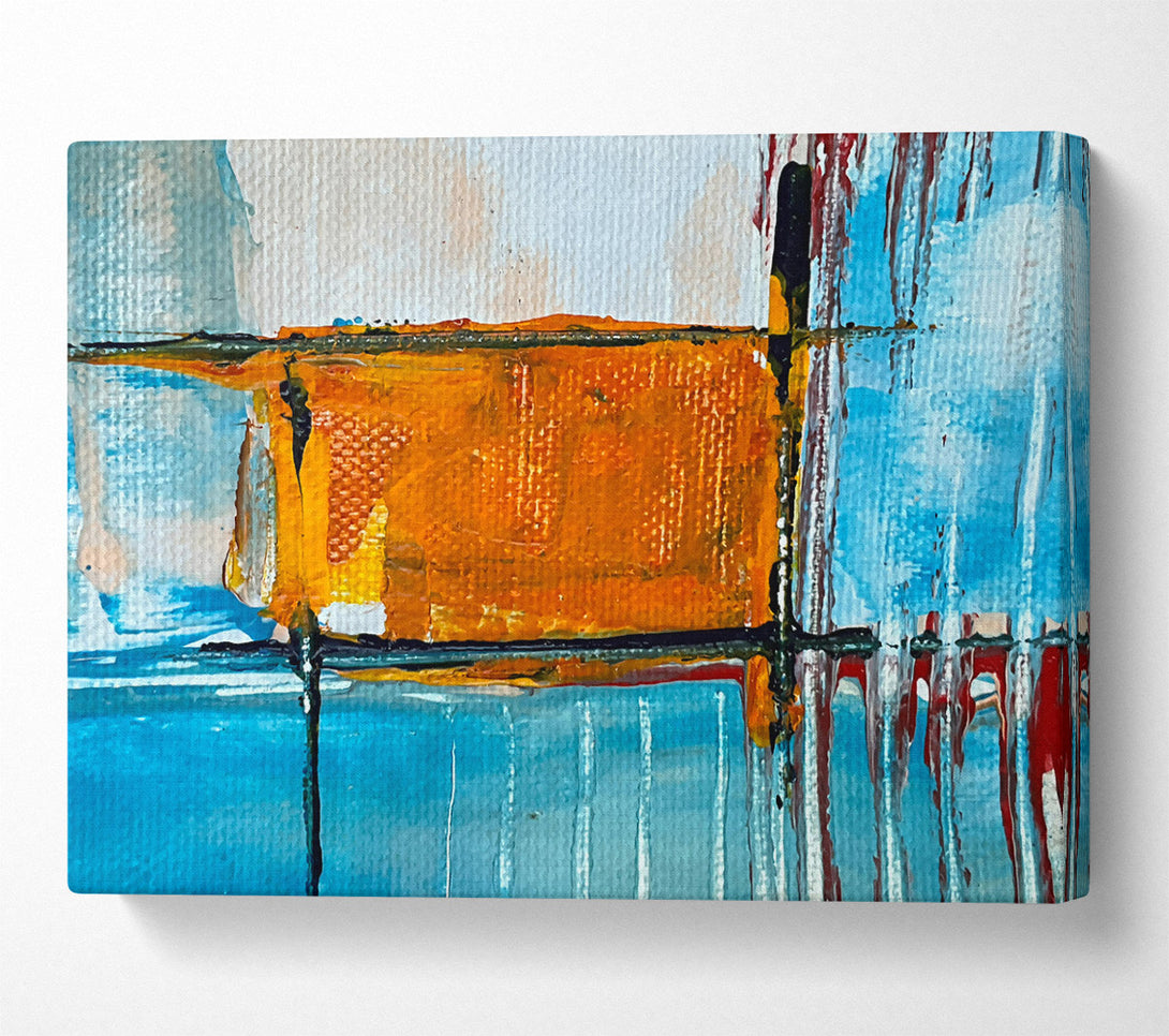  A Canvas Print of Orange Abstract Grid Canvas Art