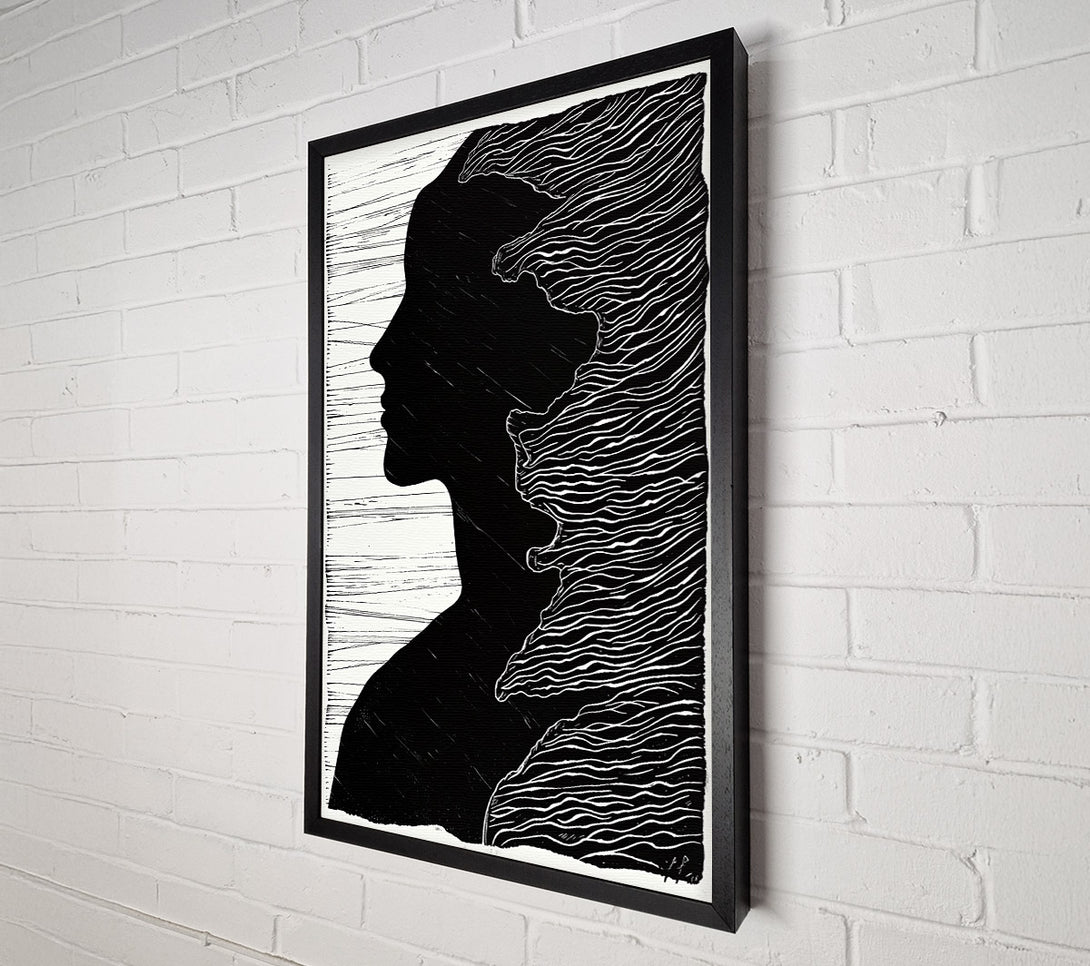  A Canvas Print of Black & White Waves Canvas Art
