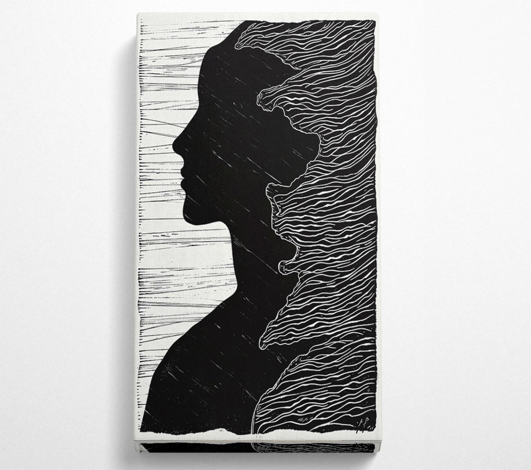  A Canvas Print of Black & White Waves Canvas Art