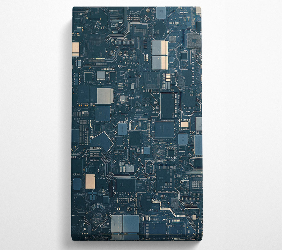  A Canvas Print of Teal Circuitry Dreams Canvas Wall Art