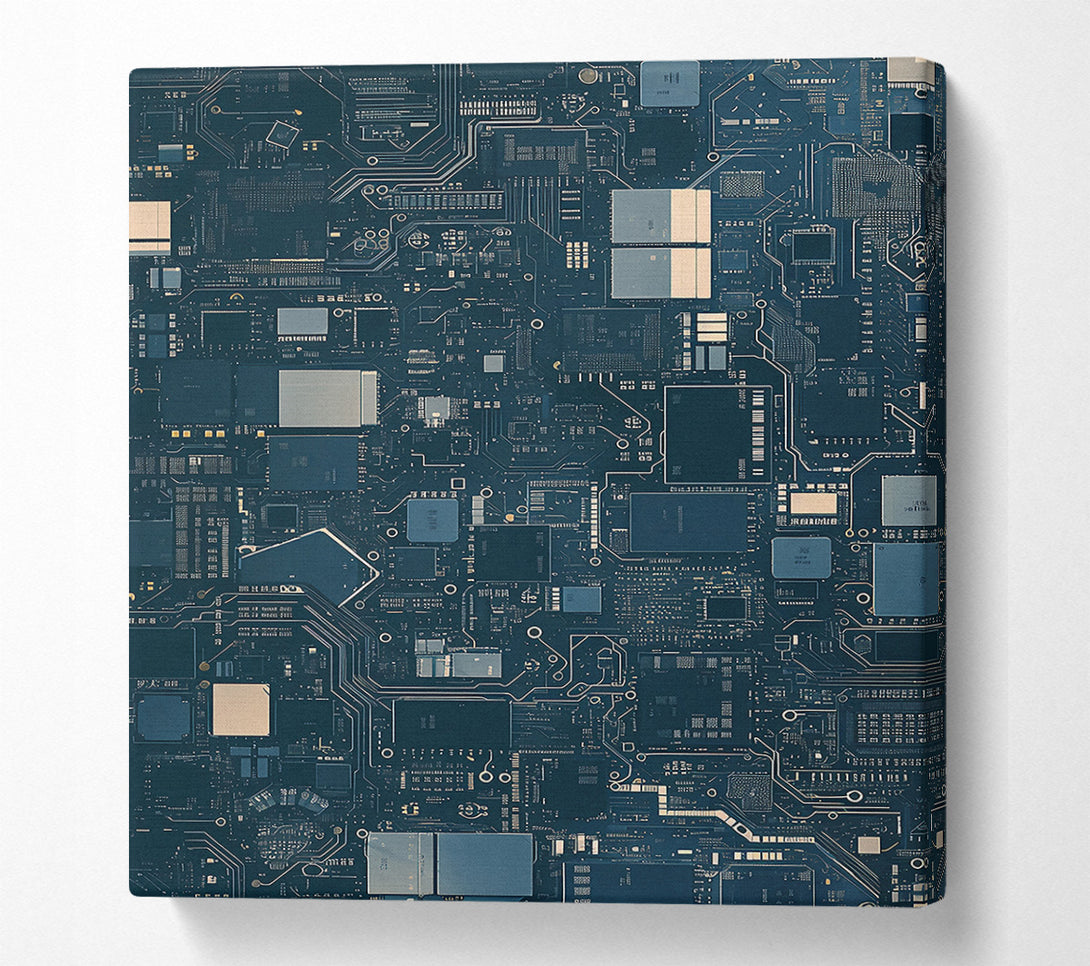  A Canvas Print of Teal Circuitry Dreams Canvas Wall Art