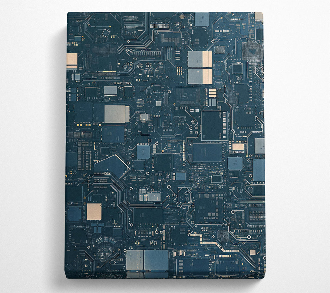  A Canvas Print of Teal Circuitry Dreams Canvas Wall Art