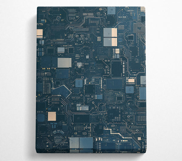  A Canvas Print of Teal Circuitry Dreams Canvas Wall Art