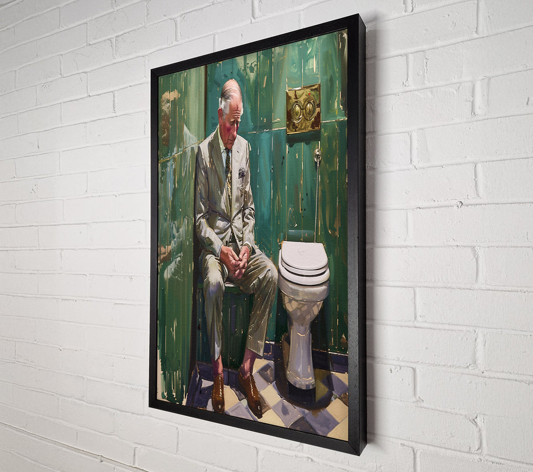  A Canvas Print of Charlie In The Bathroom Canvas Wall Art