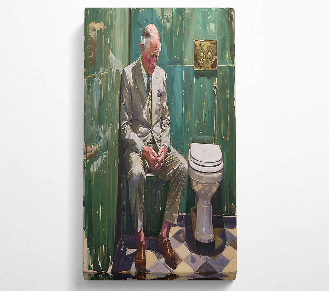  A Canvas Print of Charlie In The Bathroom Canvas Wall Art